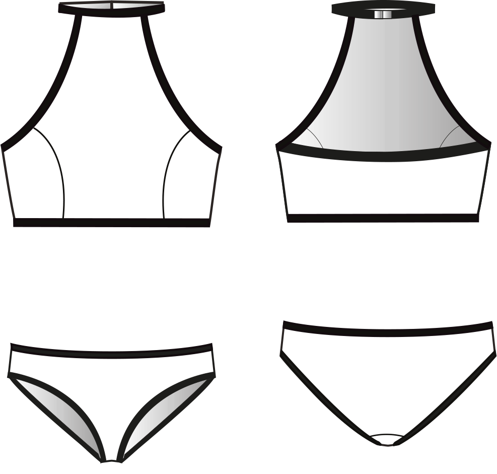 Technische Zeichnung Sportswear Bikini