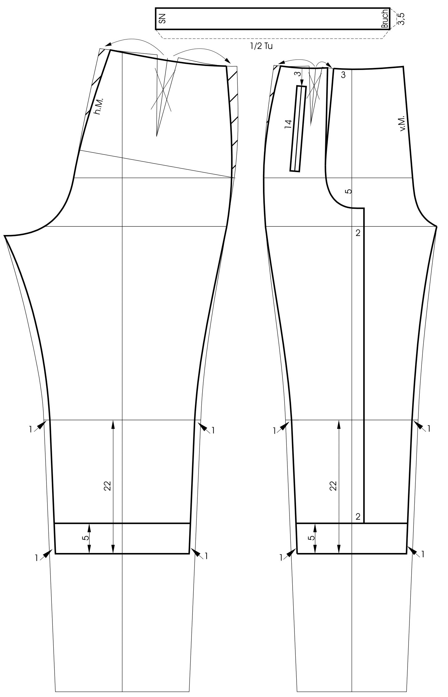 Cutting Technique for a Capri Pants › M.Mueller & Sohn