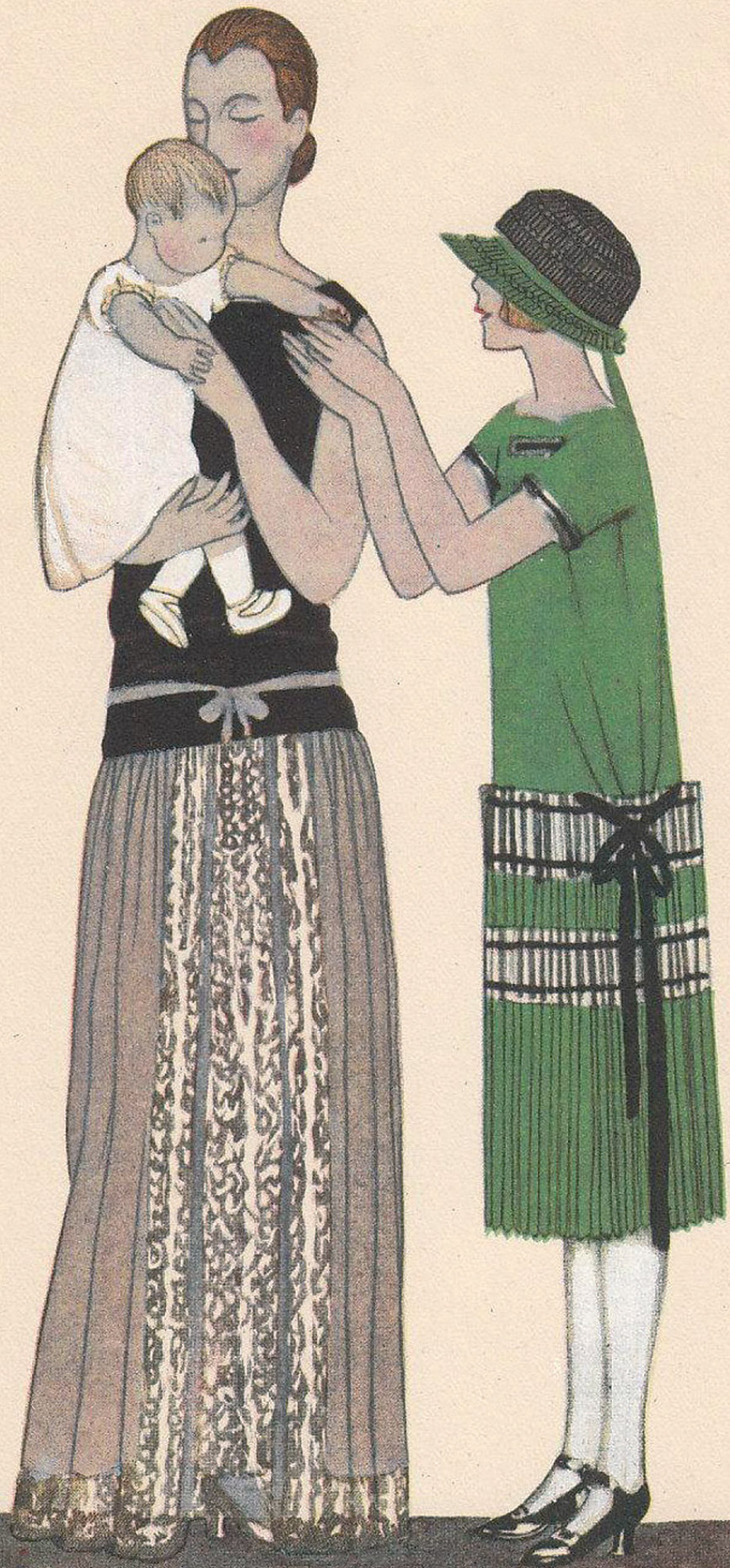 JEANNE LANVIN Haute Couture Paris 1922, plissierte Hänger-Kleider