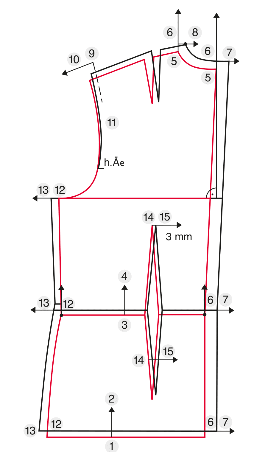 Grading Between Sizes - Top or Dress with Bust and Waist Darts