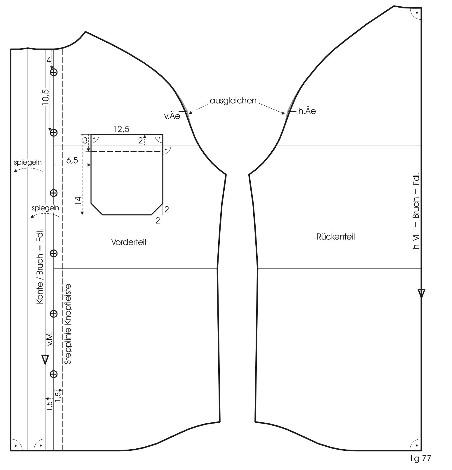 Pattern Construction Plastron Shirt