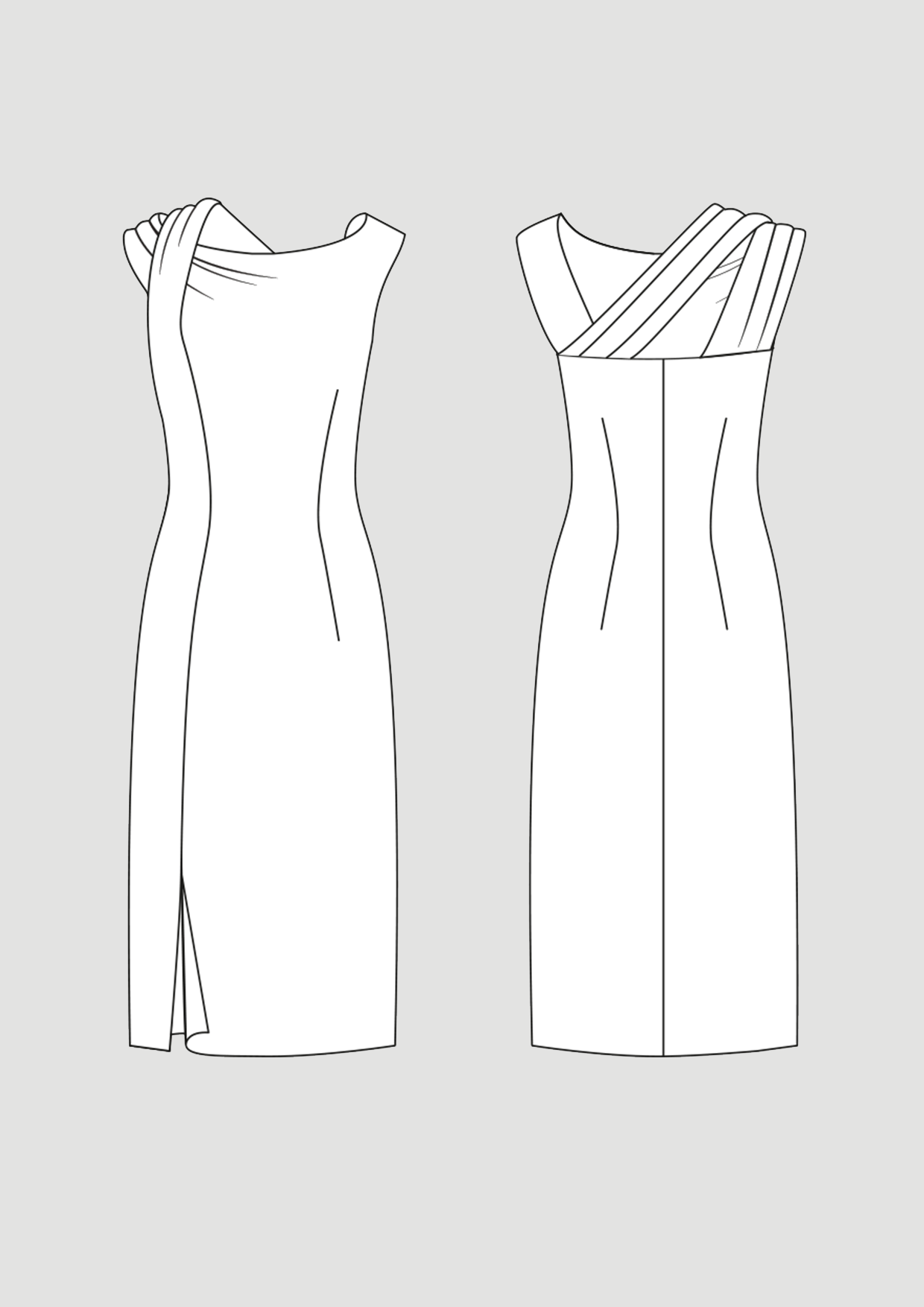 Produkt: Schnittmuster Kleid mit Schulterdrapierung