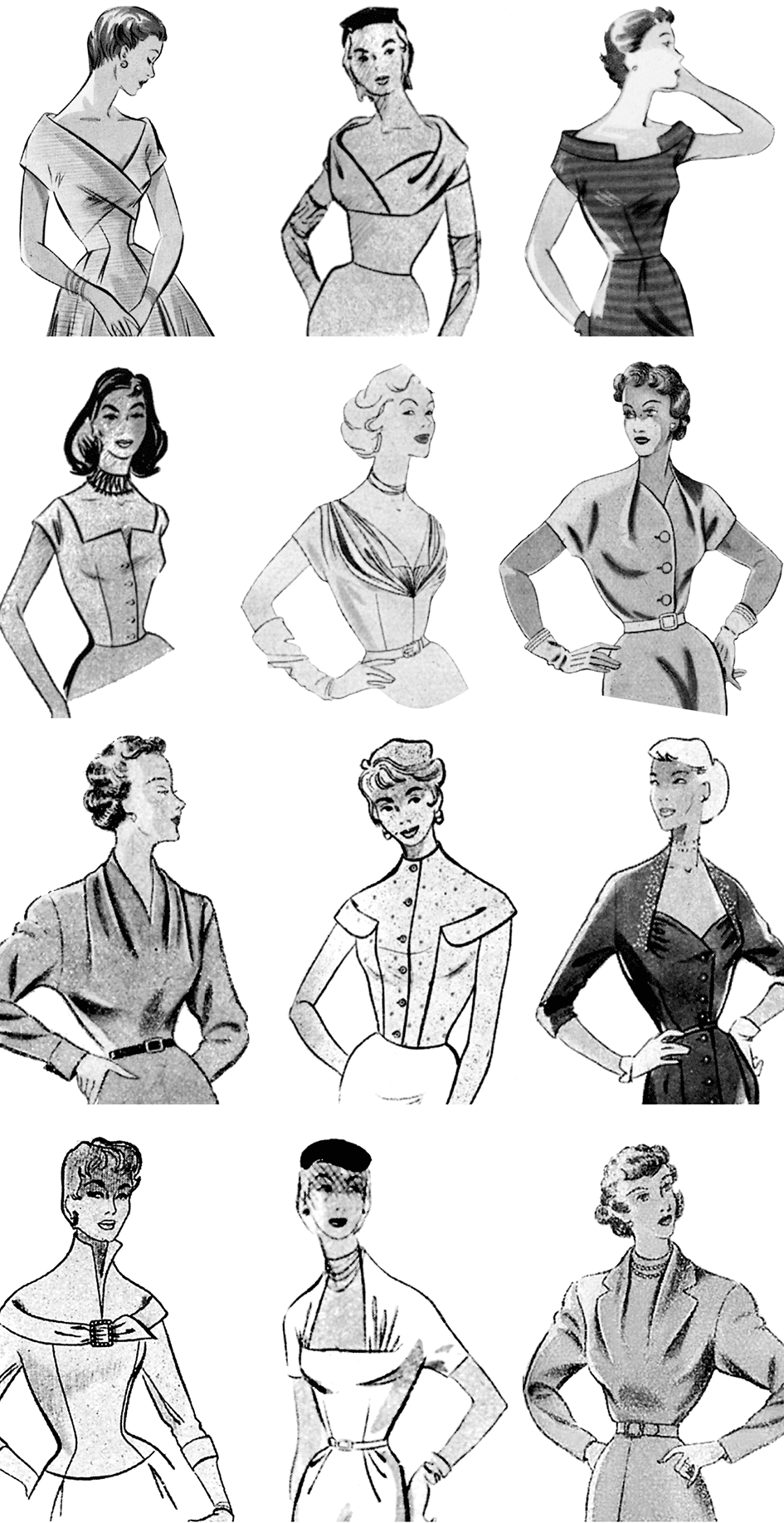Dresses Of The 50s Neckline Shapes M Mueller Sohn