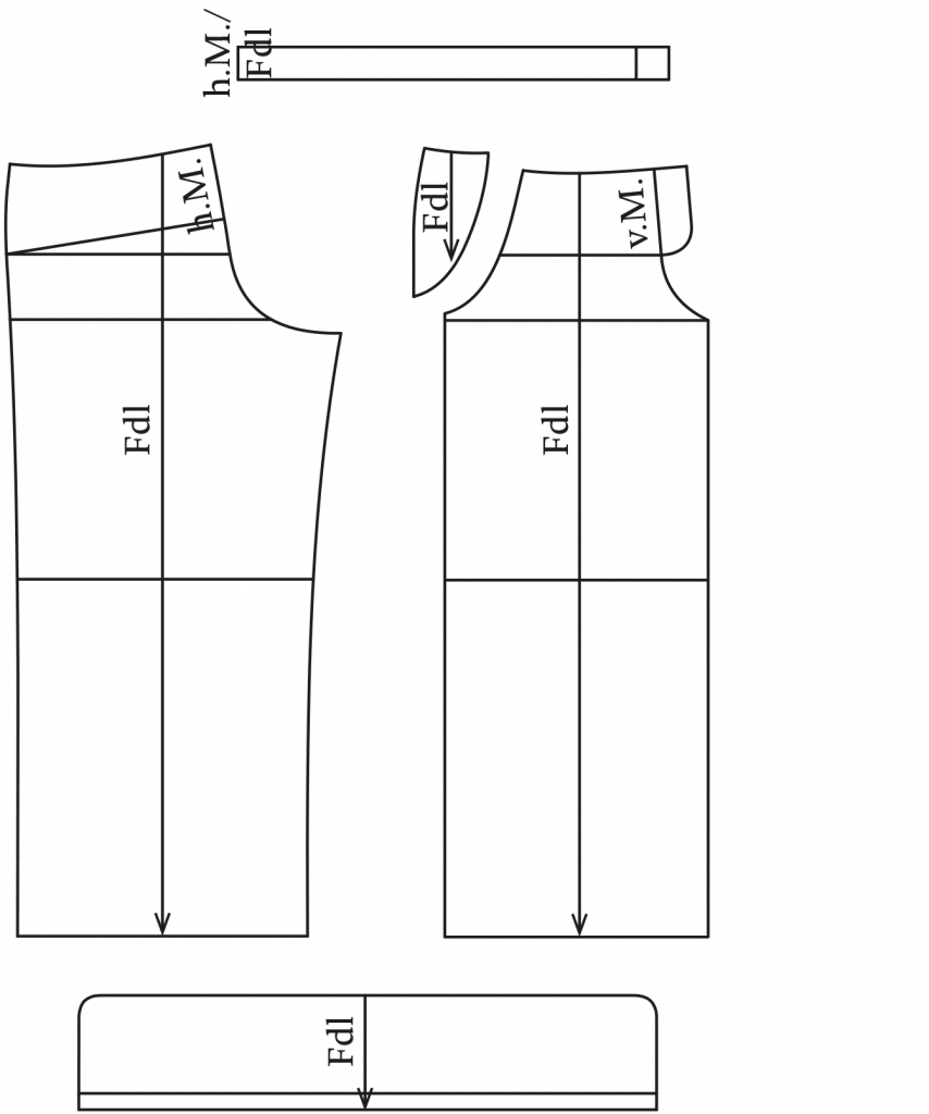 Die Abbildung zeigt die fertigen Schnittteile von einer Pyjama Hose. Der Schnitt ist auf dem Schnittmusterbogen 