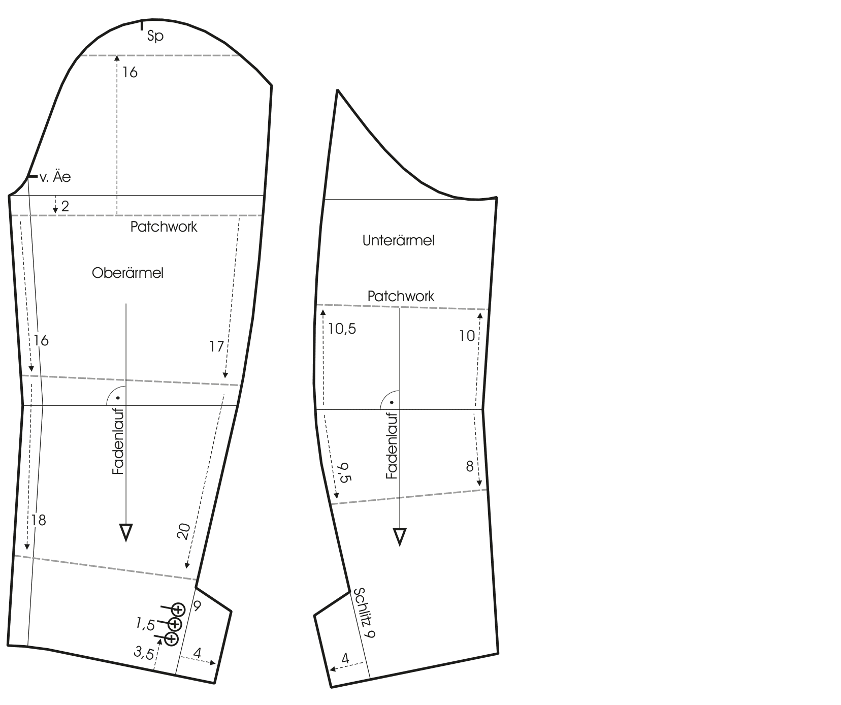 1-Knopf Patchwork-Sakko Ärmel