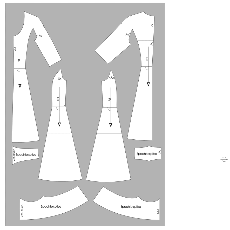 Schnittkonstruktion Seitenteil-Kimono