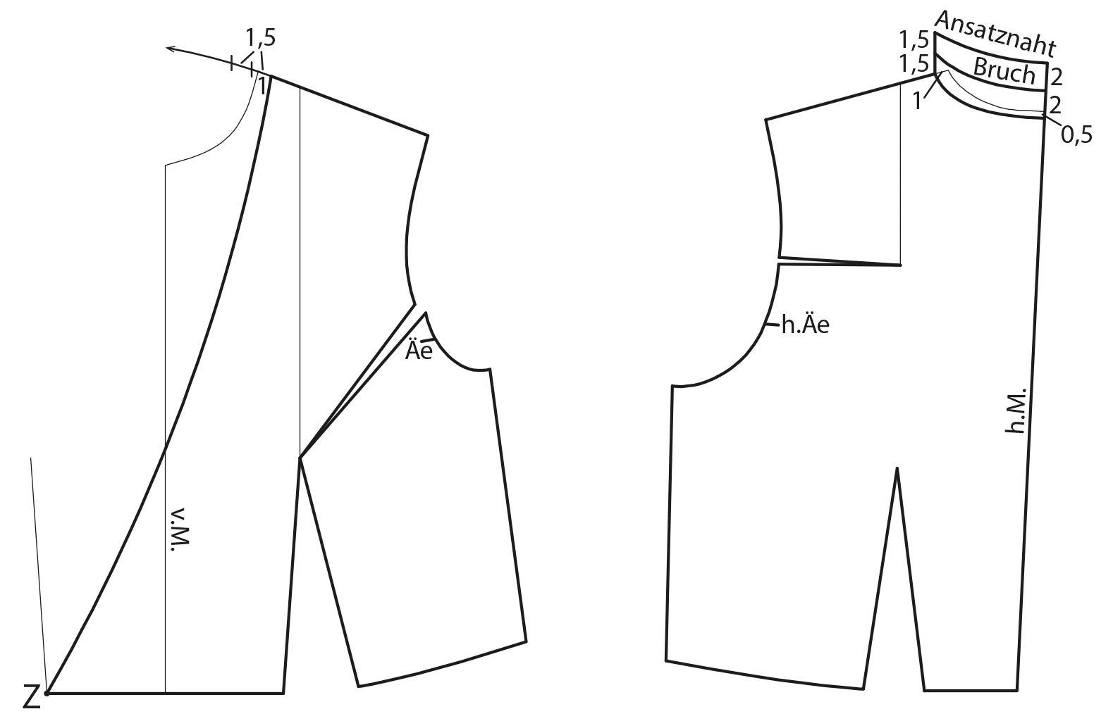 Pattern construction for wedding dresses