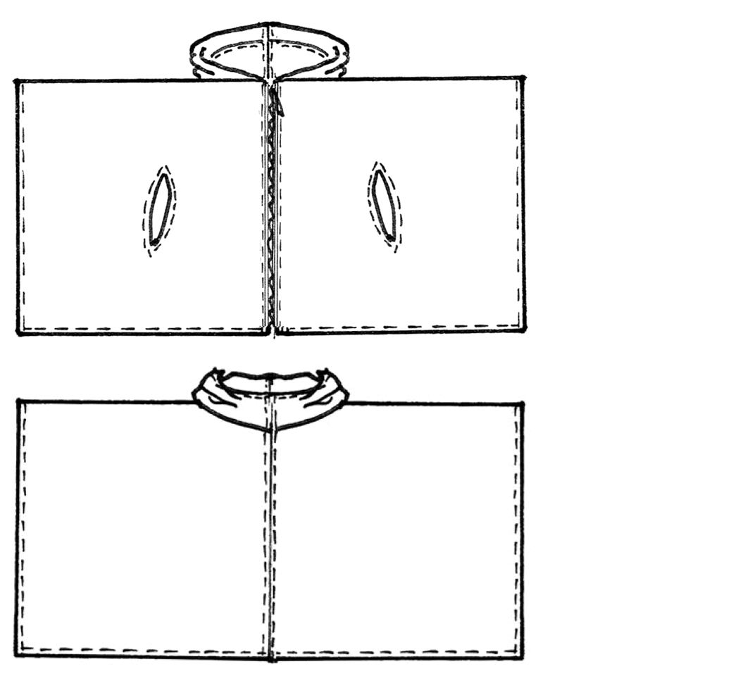 Schnittkonstruktion Poncho mit Kapuze