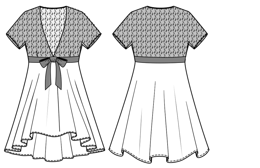 Schnittkonstruktion Tunika mit Kimonoärmel