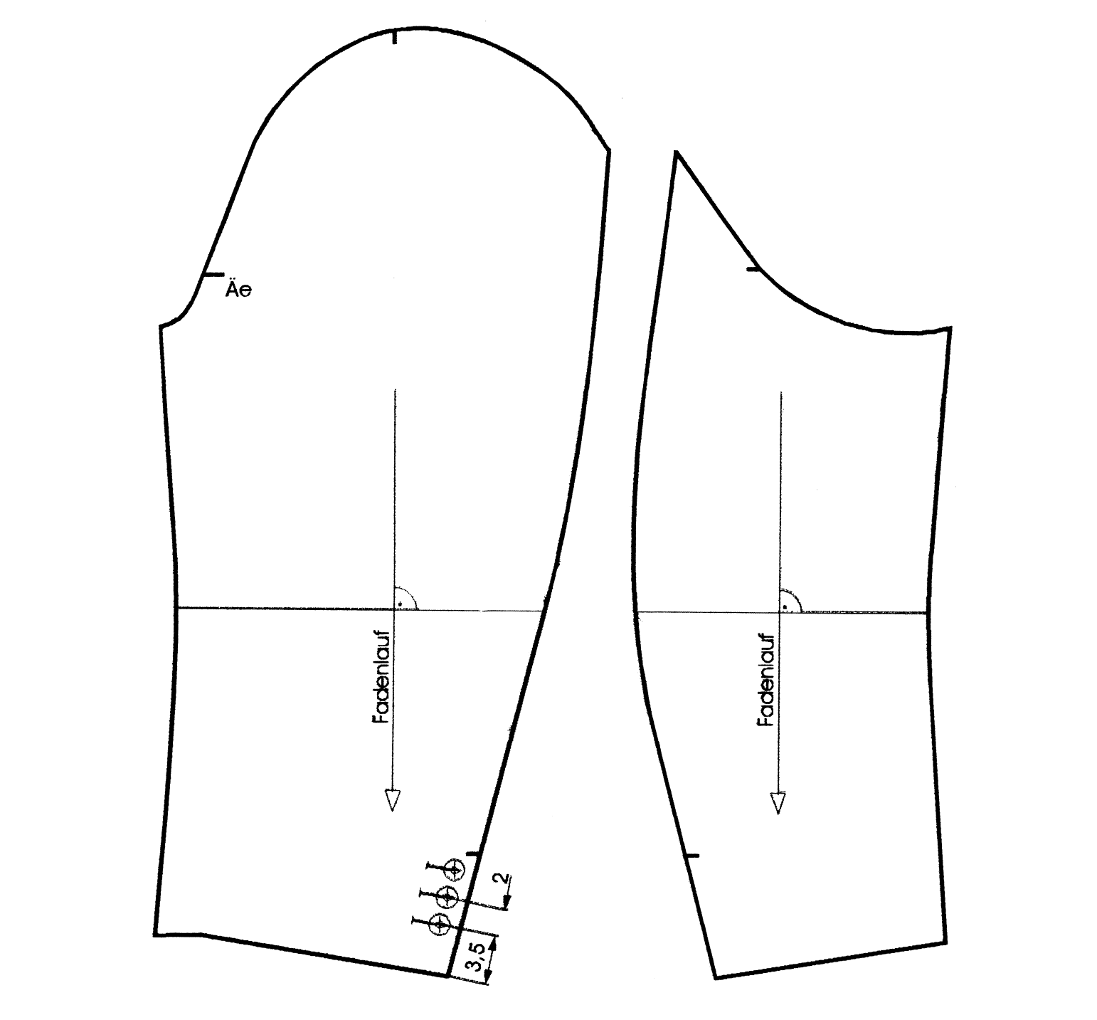 Schnittkonstruktion für Ärmel beim Herrenmantel