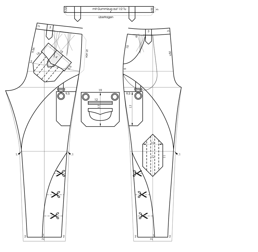 A Tailor Made It Trouser pattern shapes
