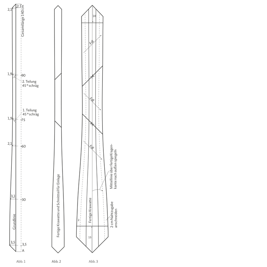 Schnittmuster Krawatte