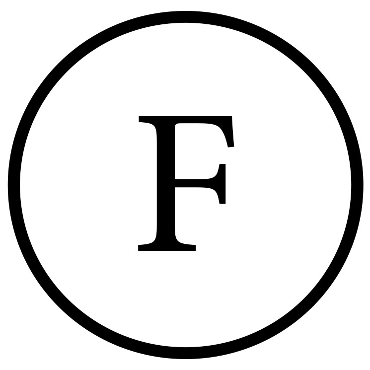 Das Symbol für die chemische Reinigung F.