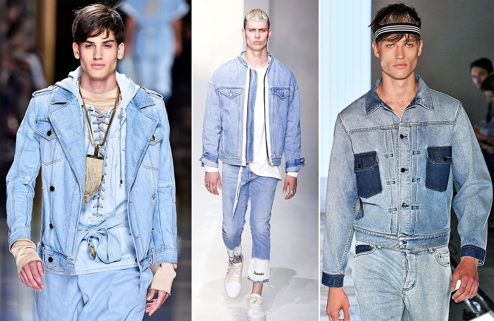 Jeansjacken auf dem Menswear Runway