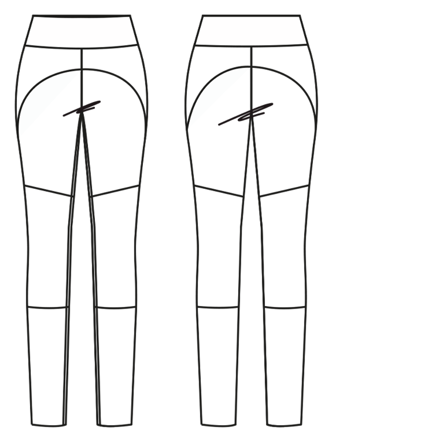 Yoga Legging mit Teilungsnähten