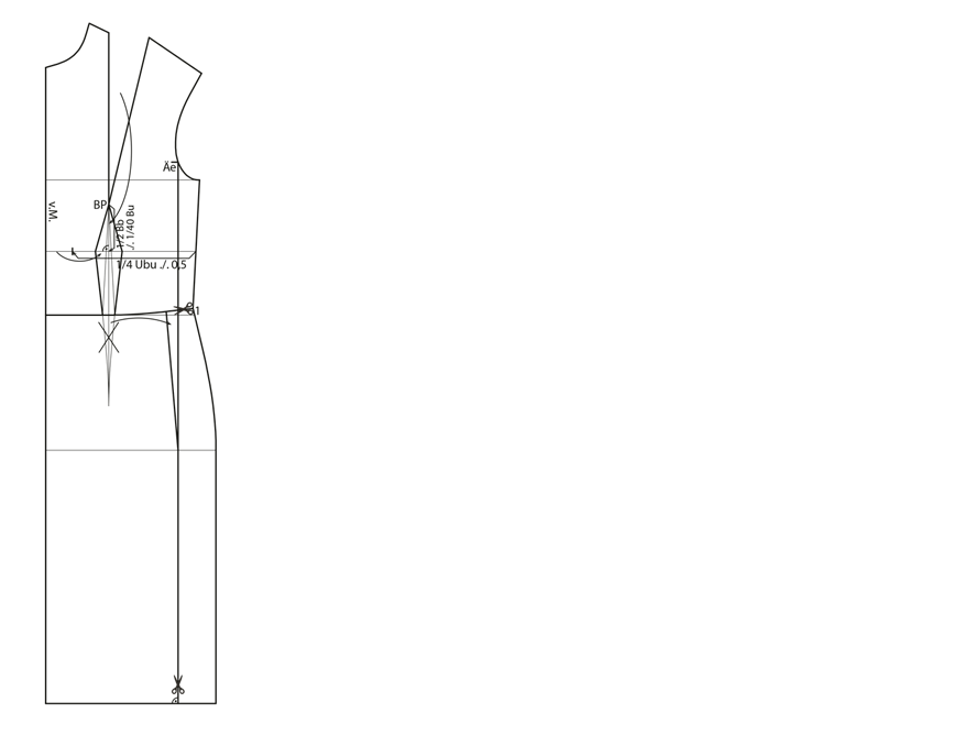 Anleitung zur Schnittkonstruktion für ein Etuikleid