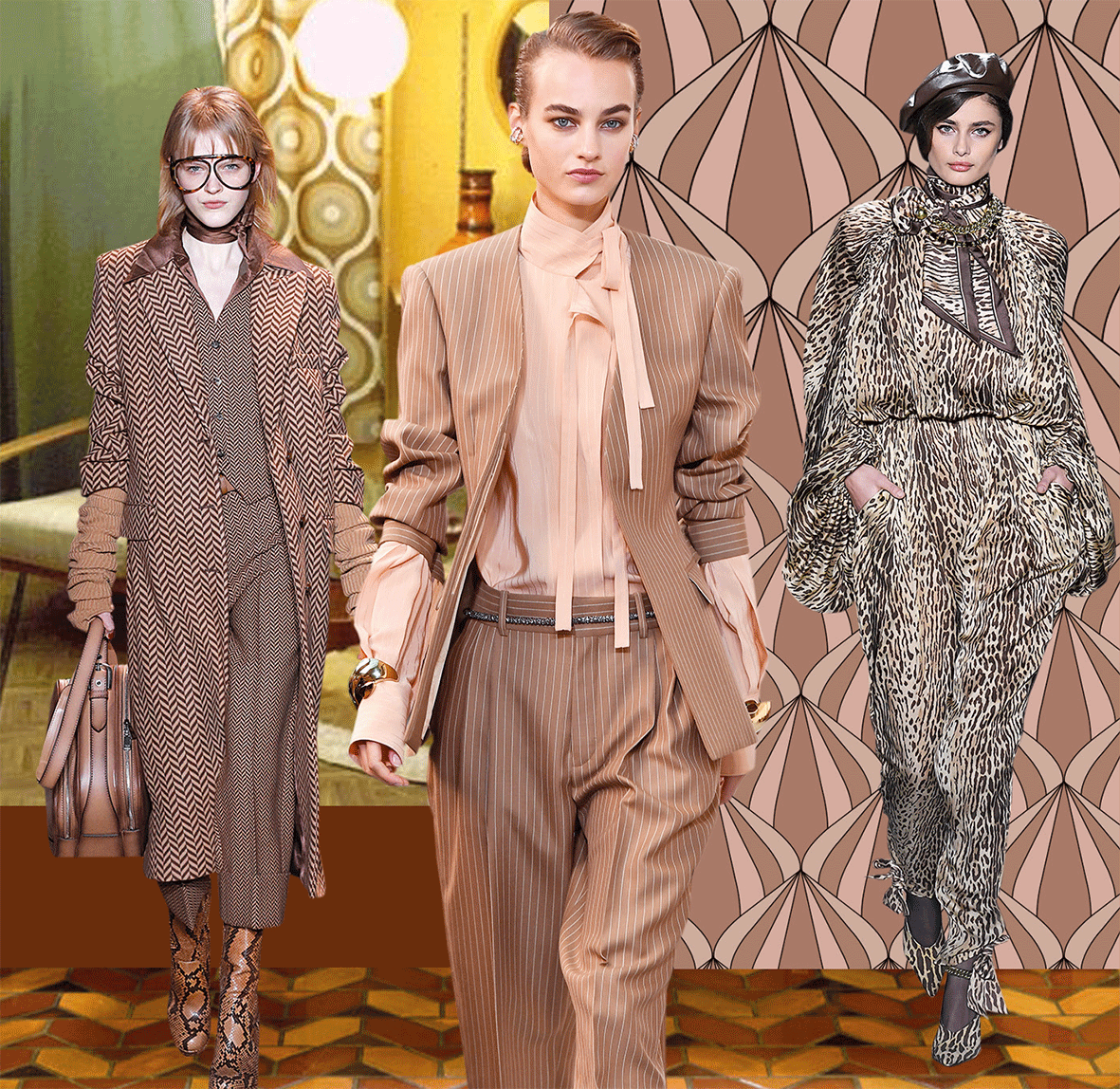 Mode in der Trendfarbe Vintage Brown