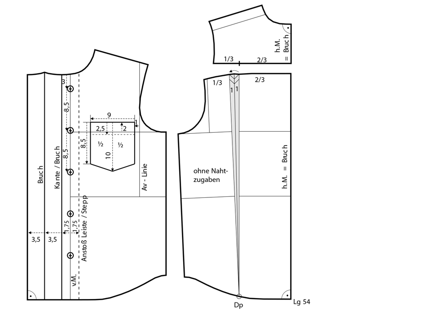 Pattern Construction Plastron Shirt