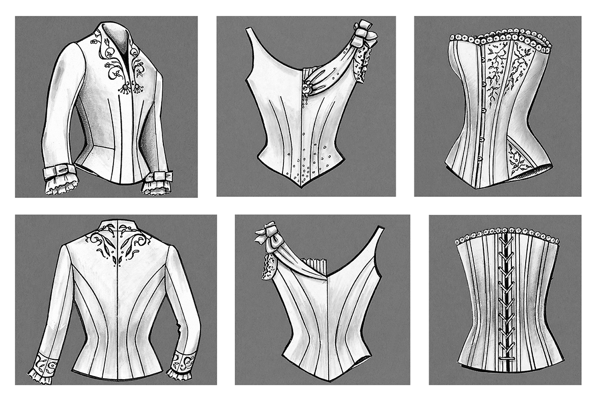 Historische Tageskleider und Korsetts aus der Gründerzeit