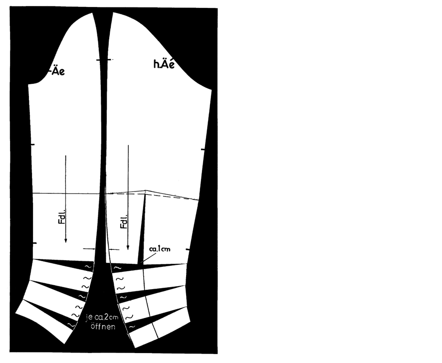 Schnittkonstruktion für einen Ärmel mit Raffung