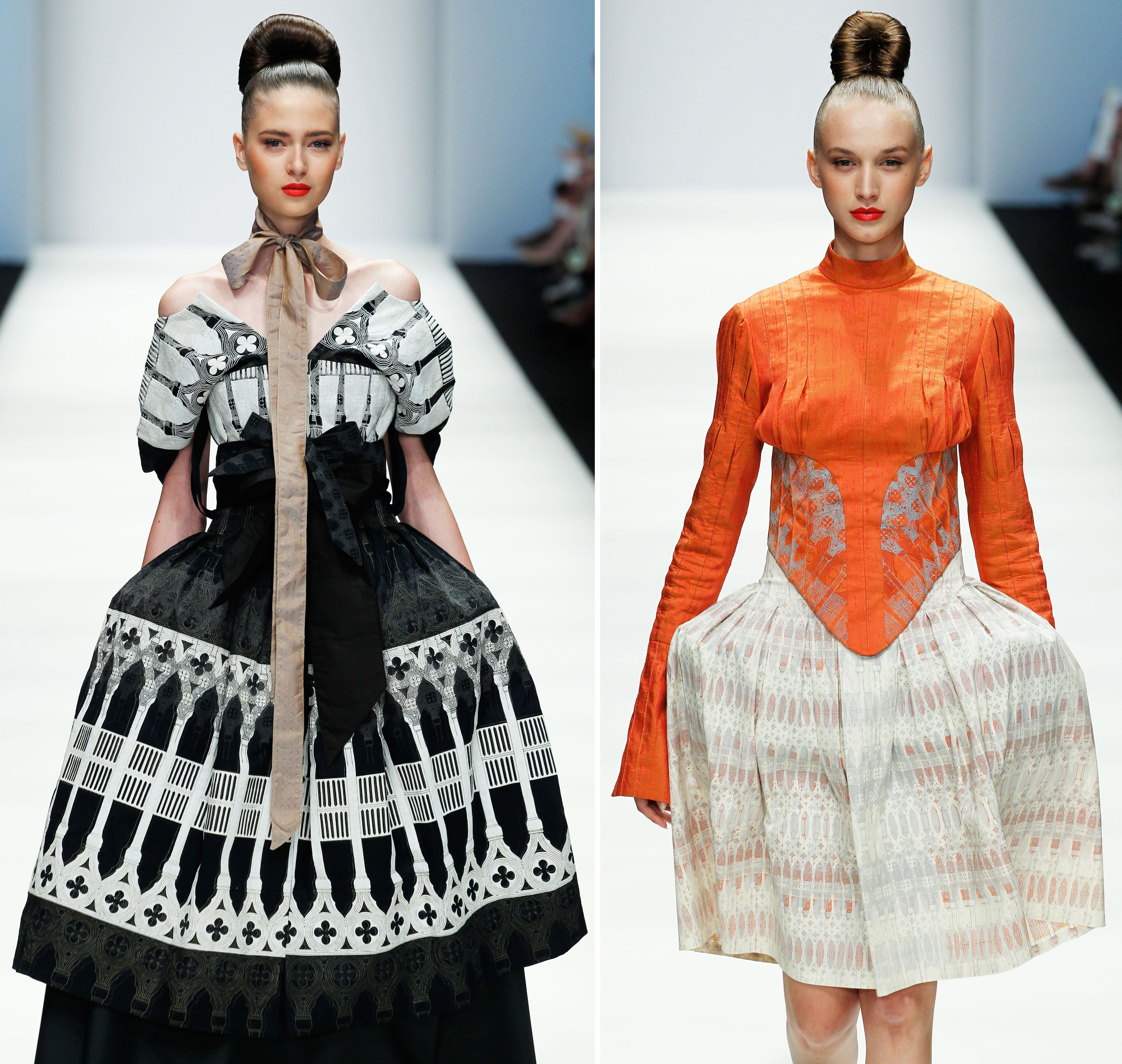 Designs von Isabel Vollrath auf dem Lausteg der Berlin Fashion Week 2019.