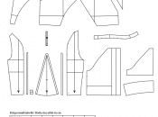 Teile des Schnittmuster der asymmetrische Jeansjacke