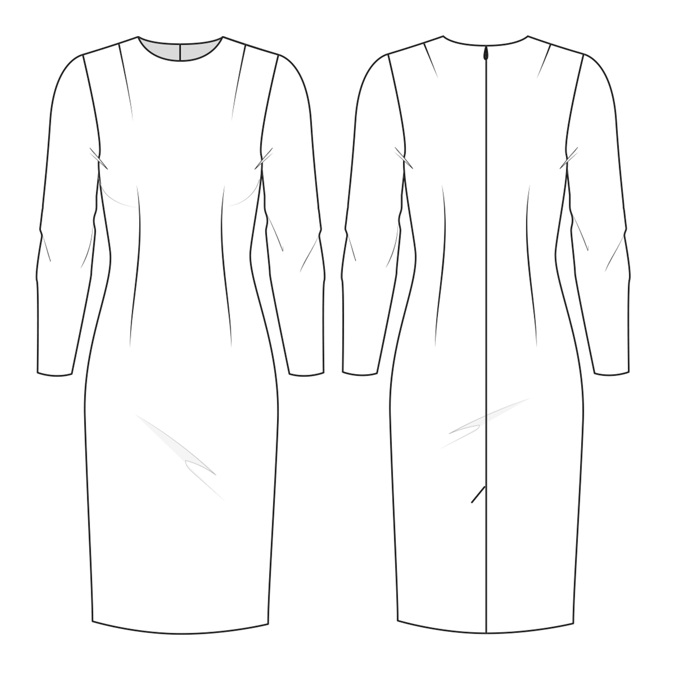 Darstellung eines Basic Kleid mit Standard Abnäher