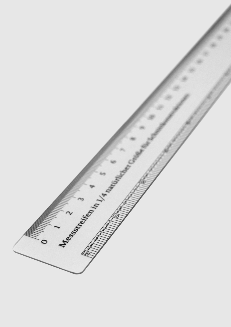 Produkt: Acryl-Meßstreifen 1/4 Größe