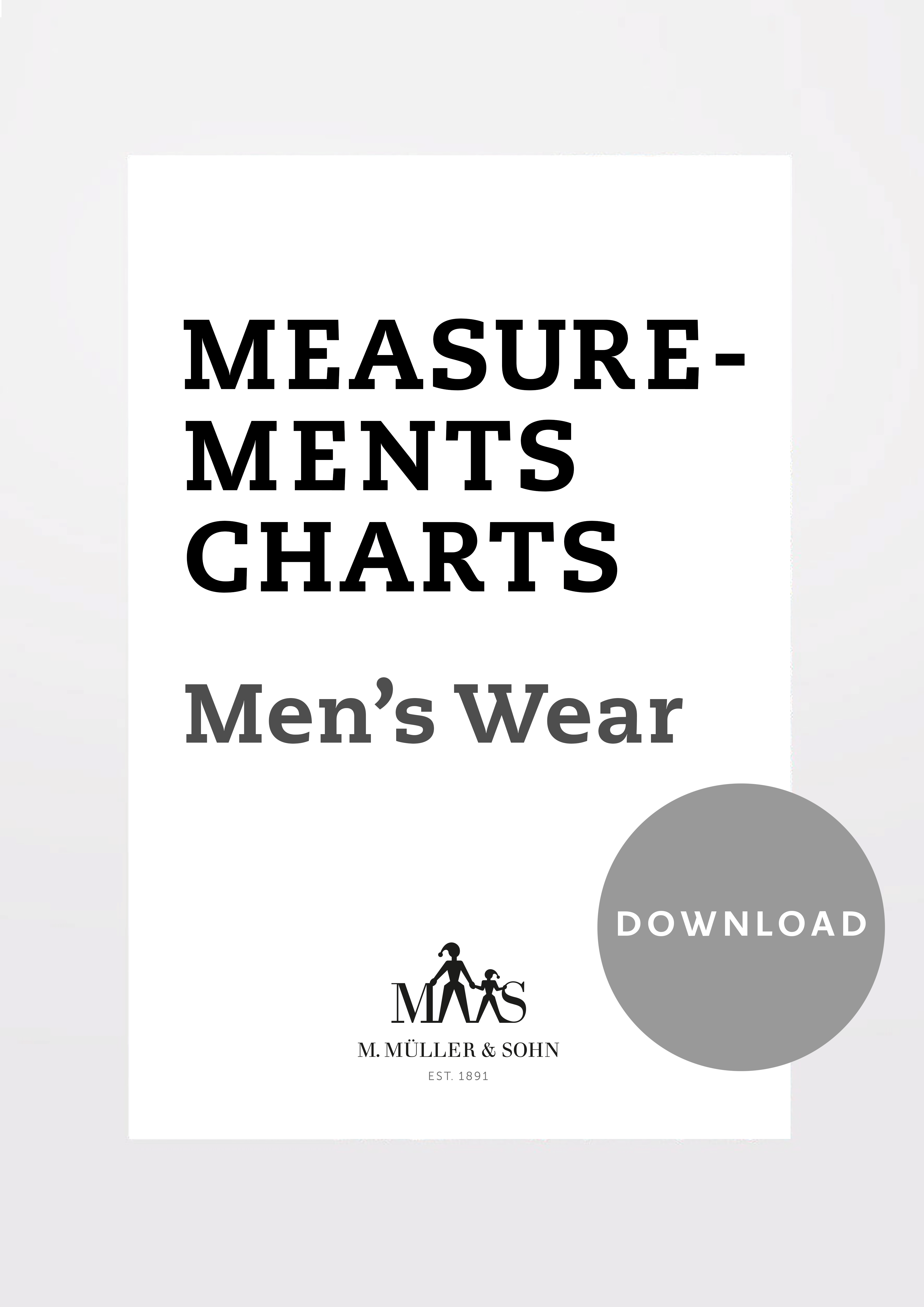 Product: Measurement Charts for Men´s Wear