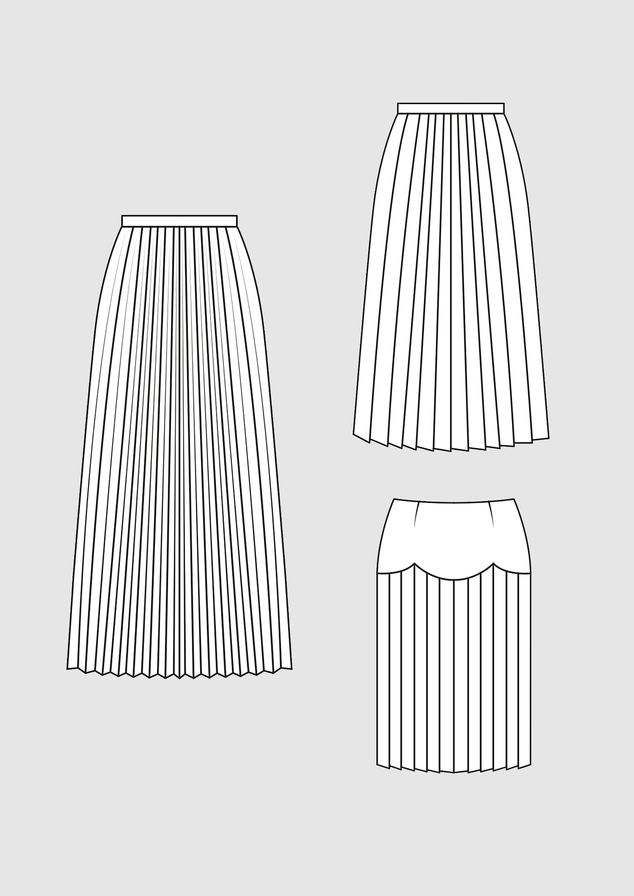 Product: Pattern Pleated Skirt and Plissé Skirt