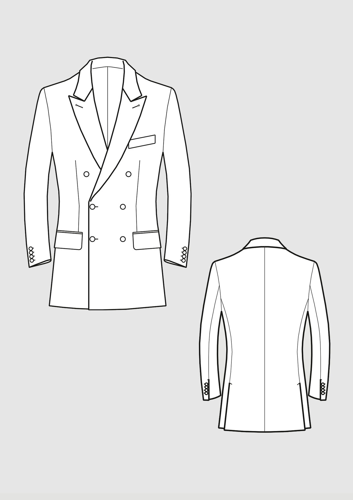 Product: Pattern Double-Breasted Jacket Basic Block