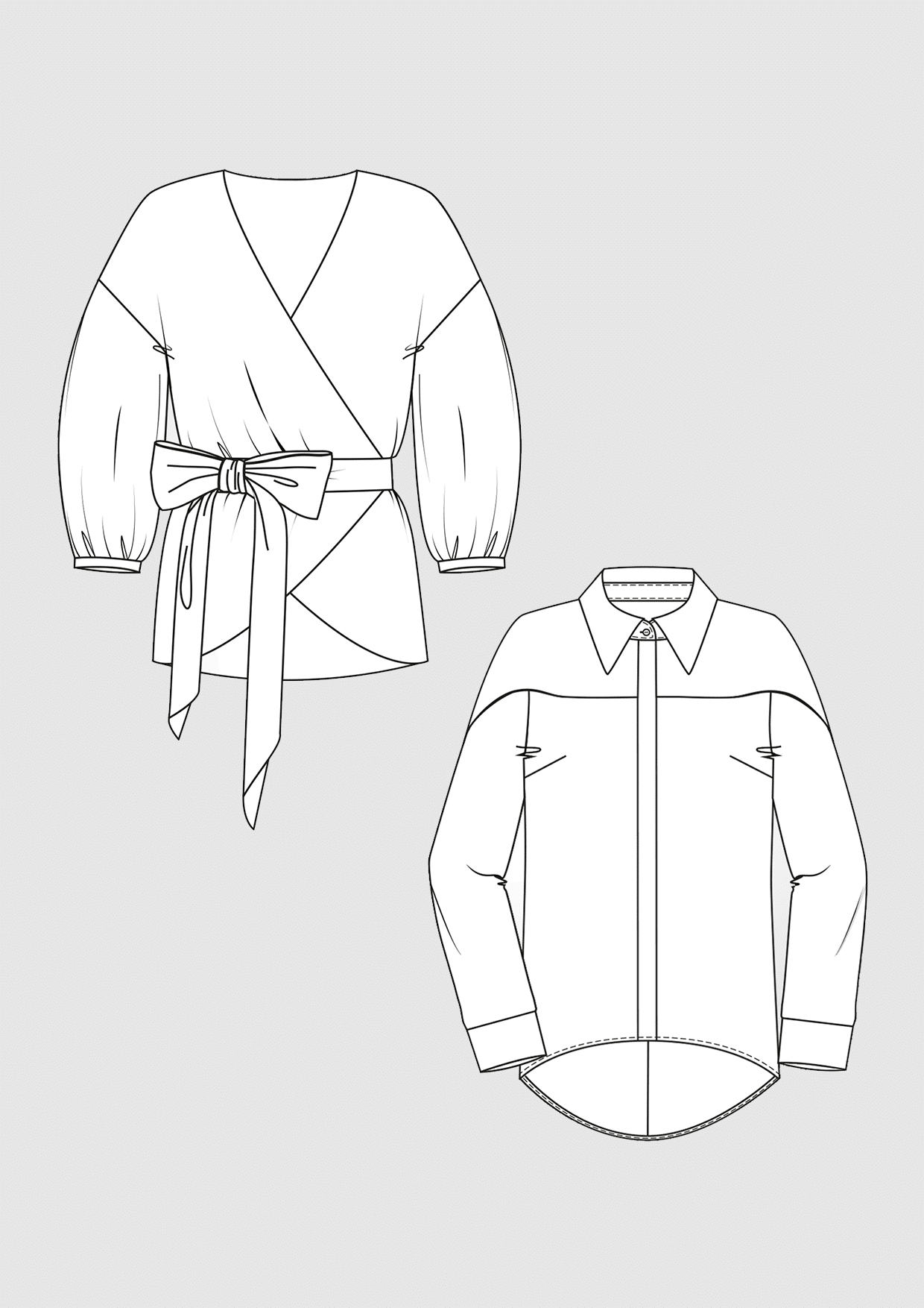Product: Pattern Shirt & Wrap Blouse
