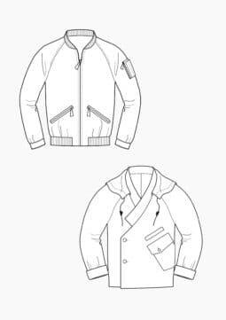Product: Download Pattern Making Men Grading Raglan Blouson and Asymmetric Oversized Jacket with Hood