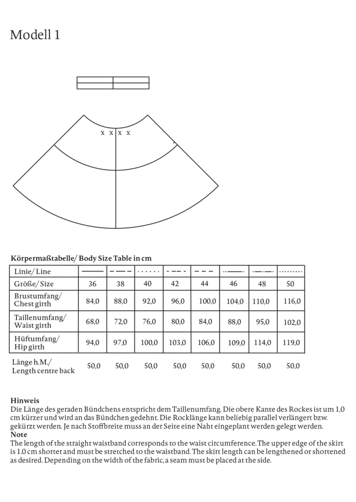 Circle skirt chart in cm sales