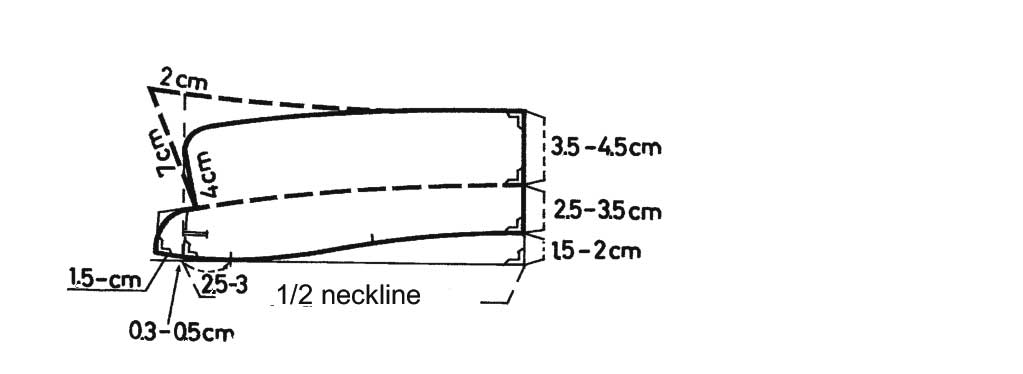 Pattern of a one piece shirt collar