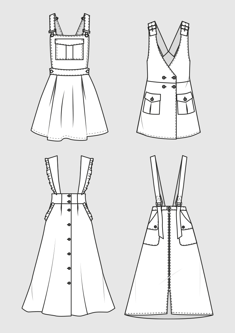 Product: Pattern Bib Skirts for Women