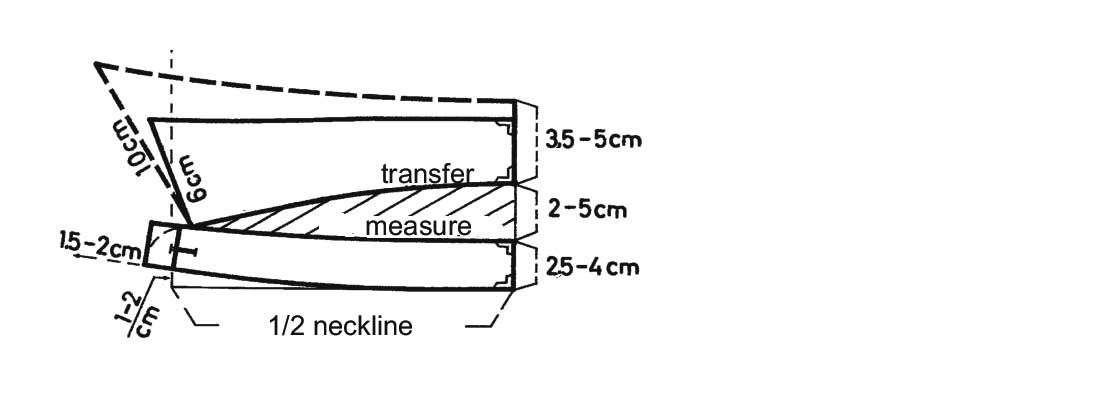 Pattern of a two piece shirt collar