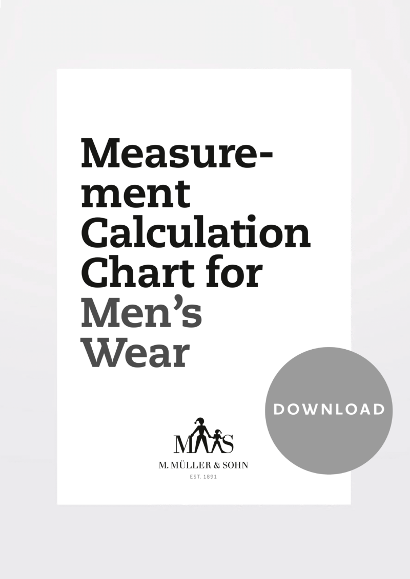 Product: Measurement Calculation Chart for Men’s Wear