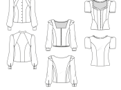 This pattern contains modern dirndl blouses for women