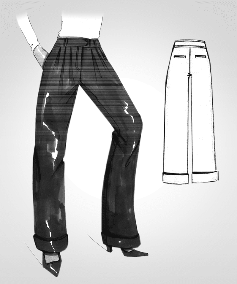 Pattern Construction for Pleated Pants › M.Mueller & Sohn