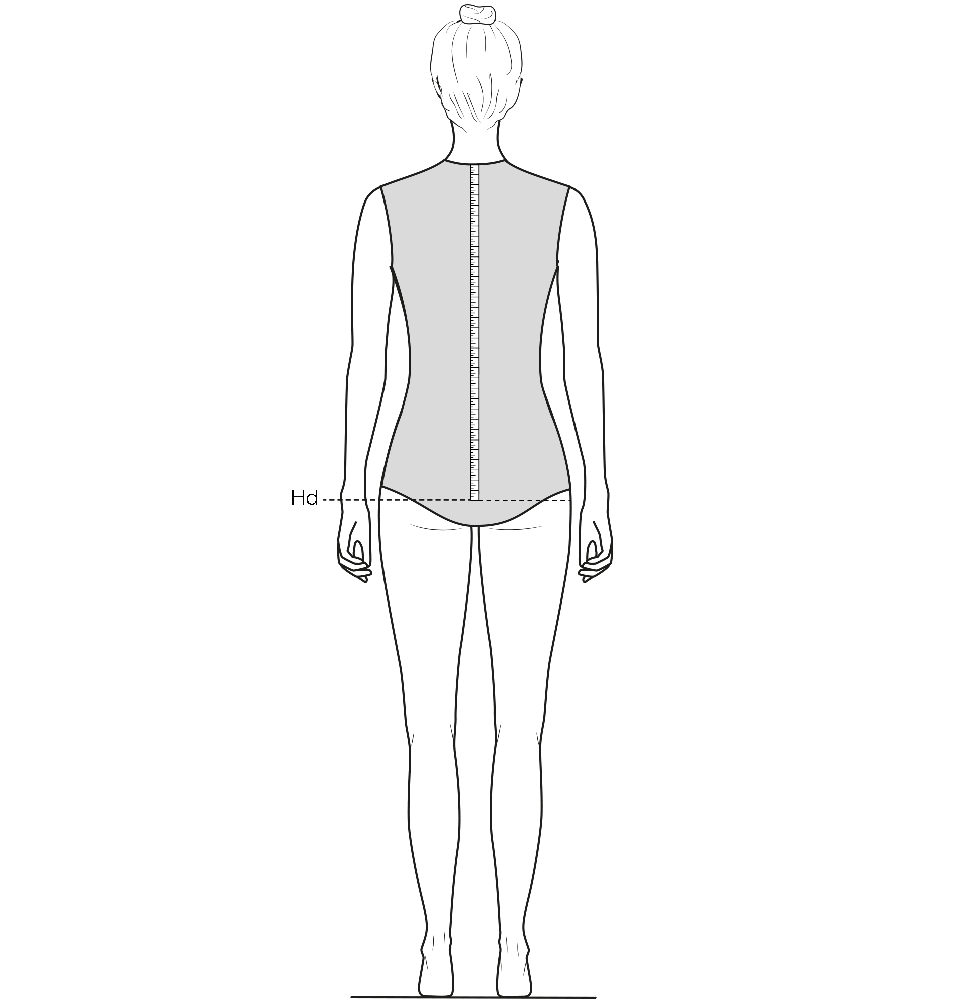 This figure shows the measurement of the Hip depth