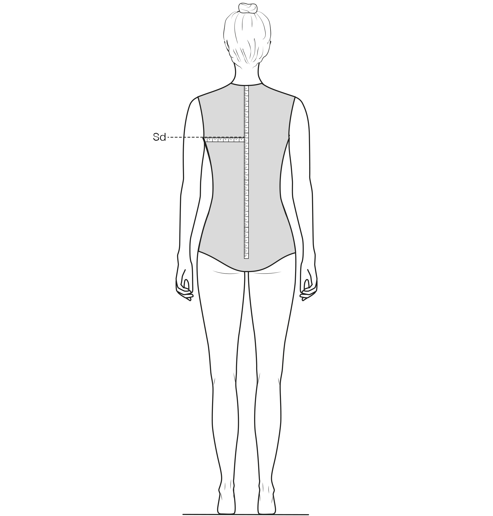 This figure shows the measurement of the Scye depth