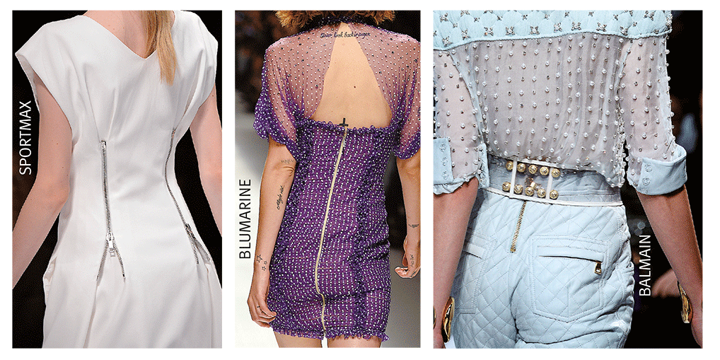 Fashion with decorative zippers