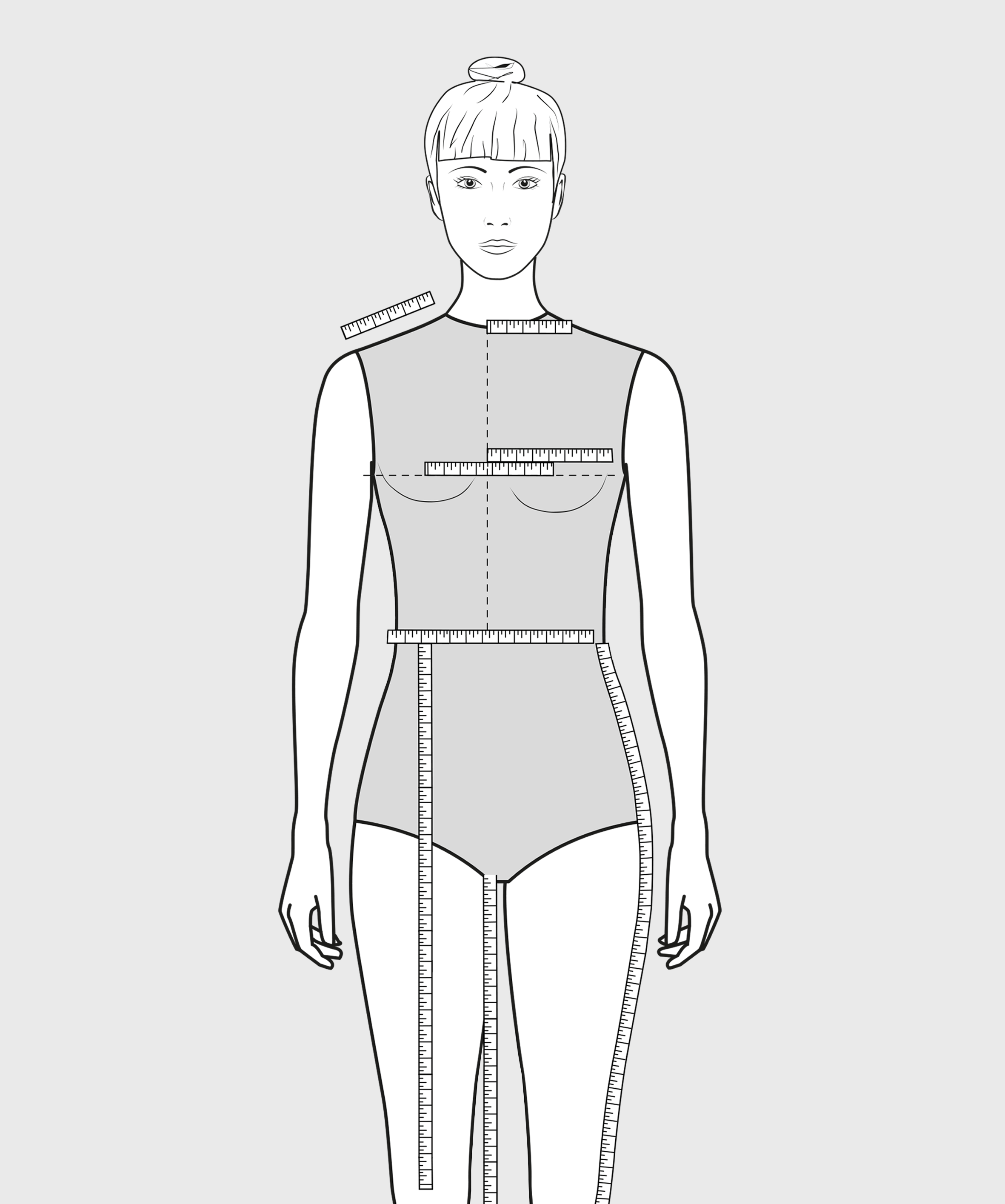 This picture shows the measurement of body you need for a pattern construction.