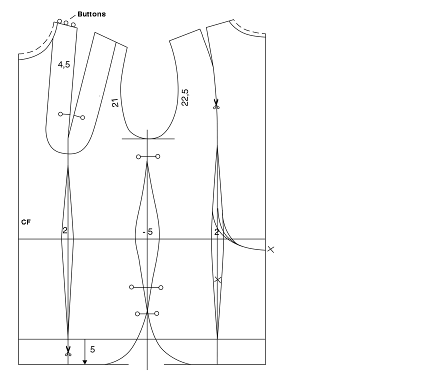 Pattern Construction of a bow tie blouse