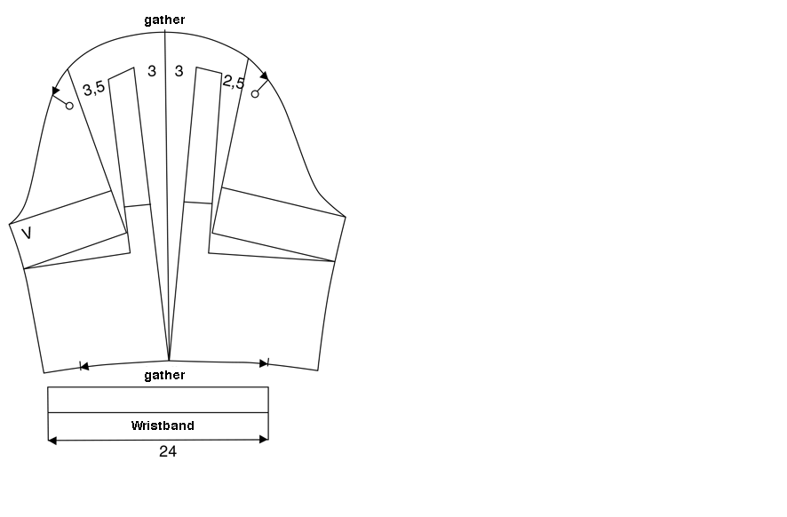 Pattern Construction of a bow tie blouse