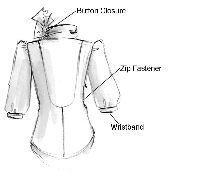 Sketch of a bow tie blouse