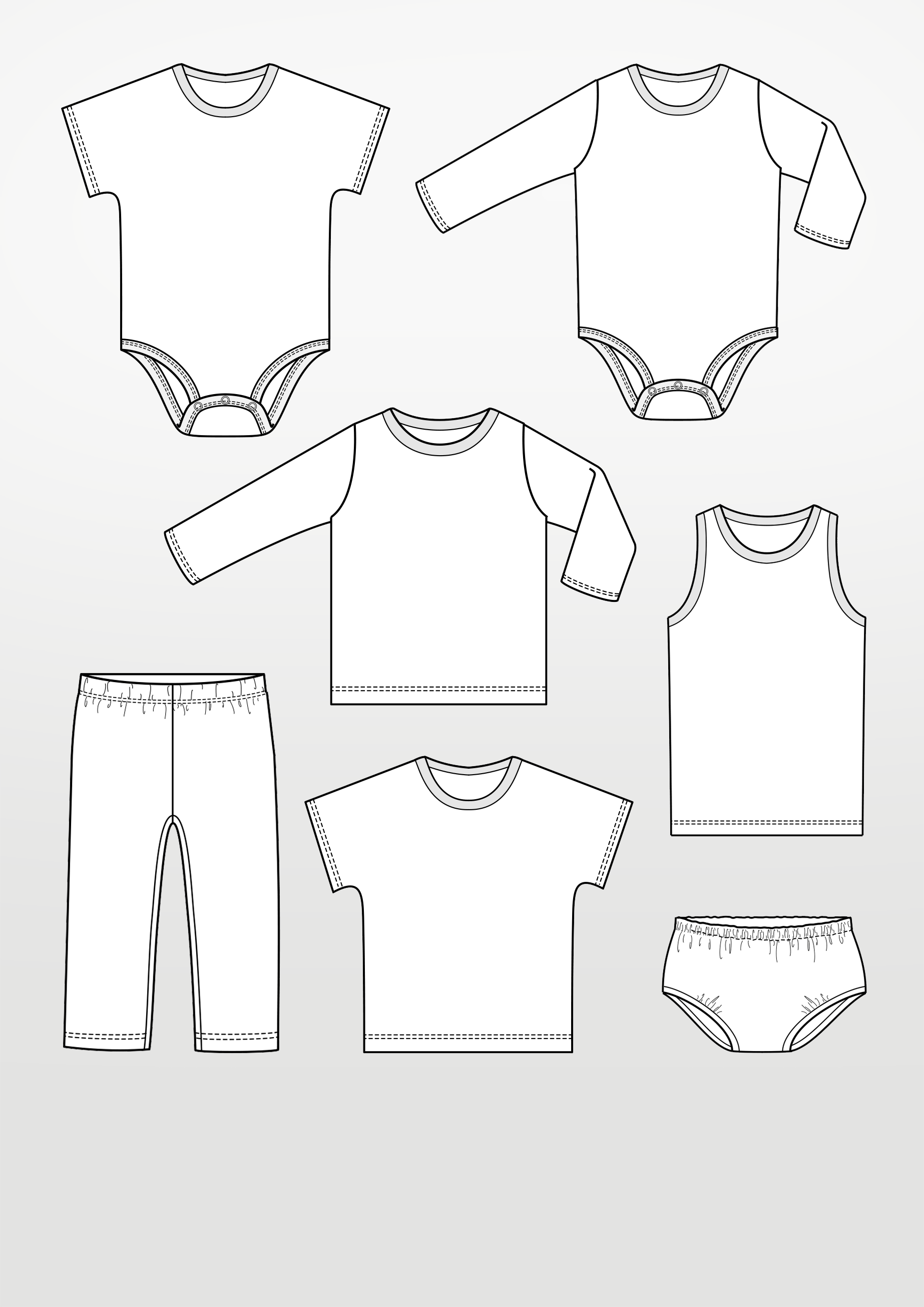 Sewing Pattern with Babyclothes