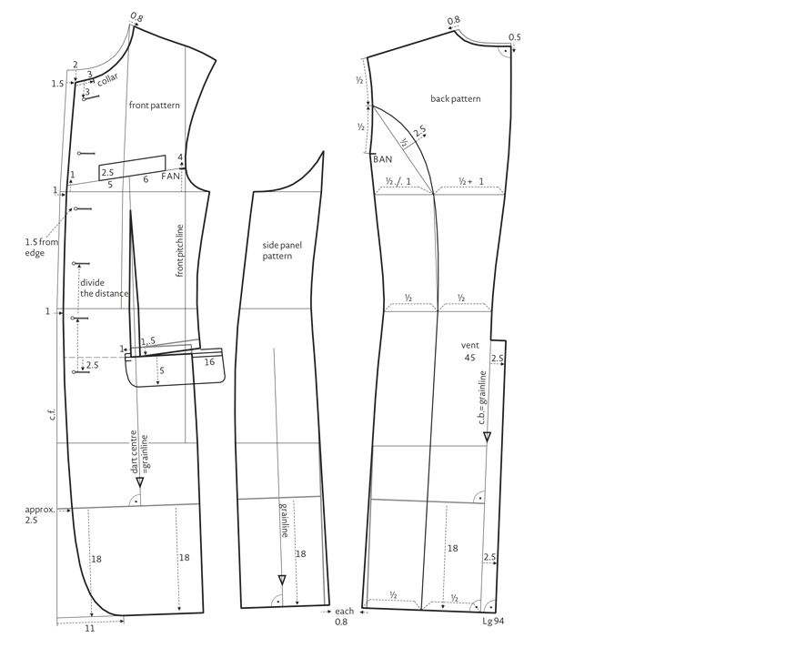 Pattern Construction of a frock coat