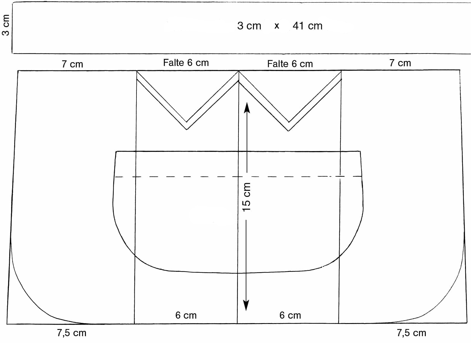 Pattern for patch pocket bellow style